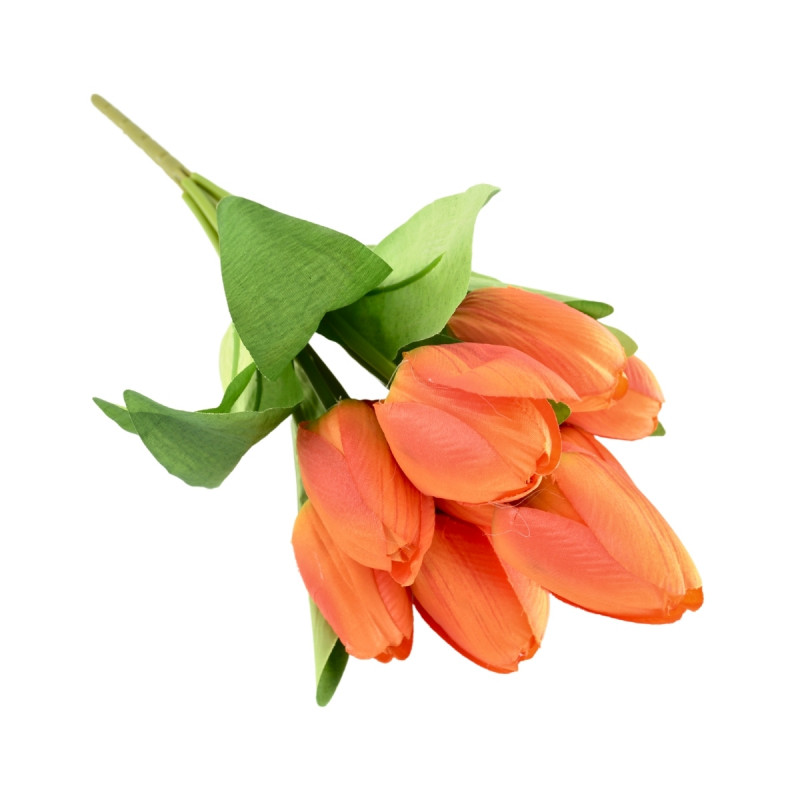 Bukiet Tulipany Sztuczne Pomarańczowe 45 cm Saco