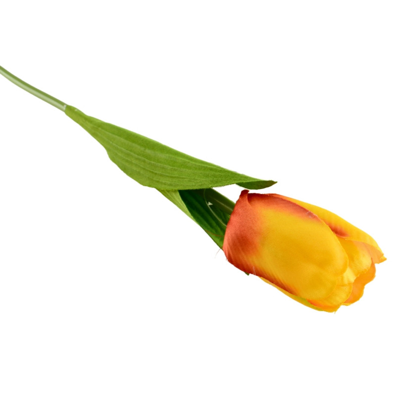 Gałązka Tulipan Sztuczny Dwukolorowy Żółty 1 szt. 50 cm Saco