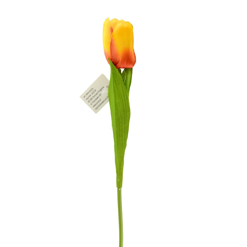 Gałązka Tulipan Sztuczny Dwukolorowy Żółty 1 szt. 50 cm Saco
