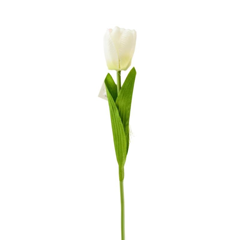 Gałązka Tulipan Sztuczny Biały 1 szt. 50 cm Saco