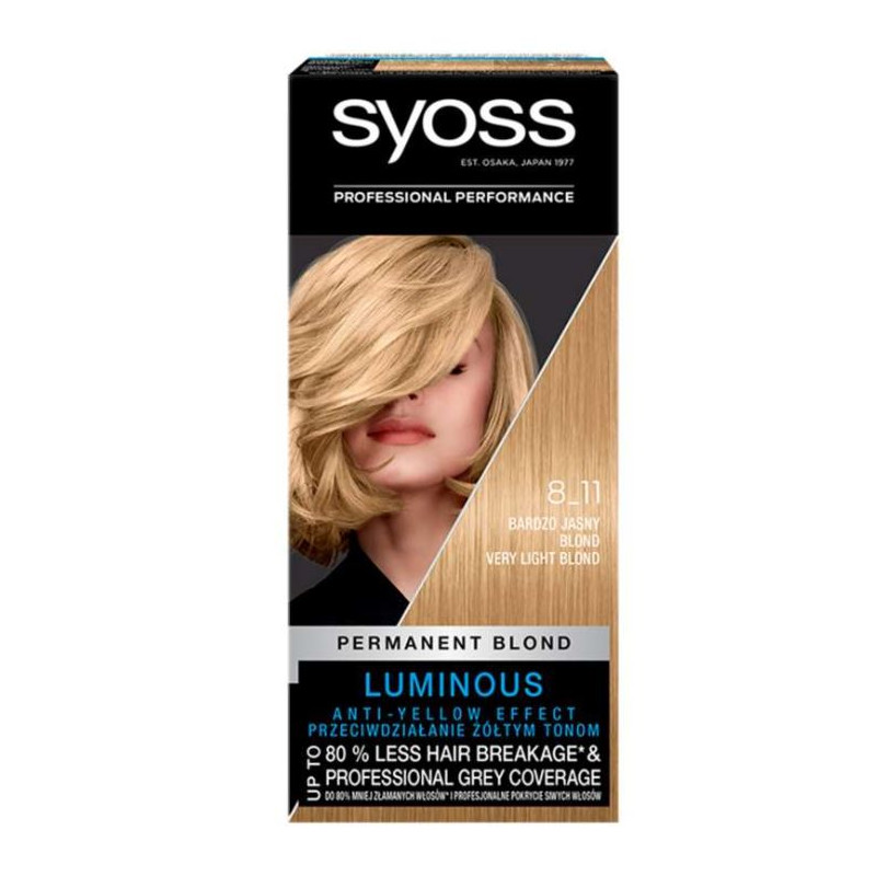 Syoss Permanent Coloration 8-11 Bardzo Jasny Blond