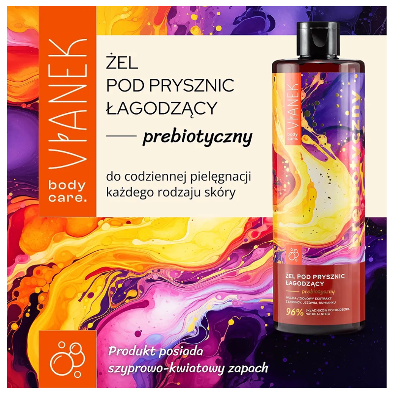 VIANEK Prebiotyczny żel pod prysznic łagodzący 400ml