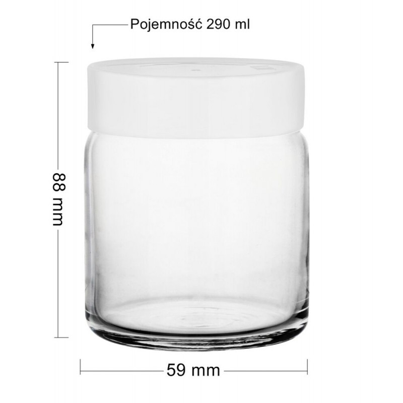 Pojemnik szklany słoik 290ml Biały Glasmark