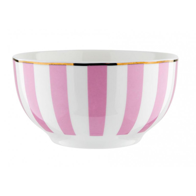 Salaterka porcelanowa Stripes Pink Florina 13 cm