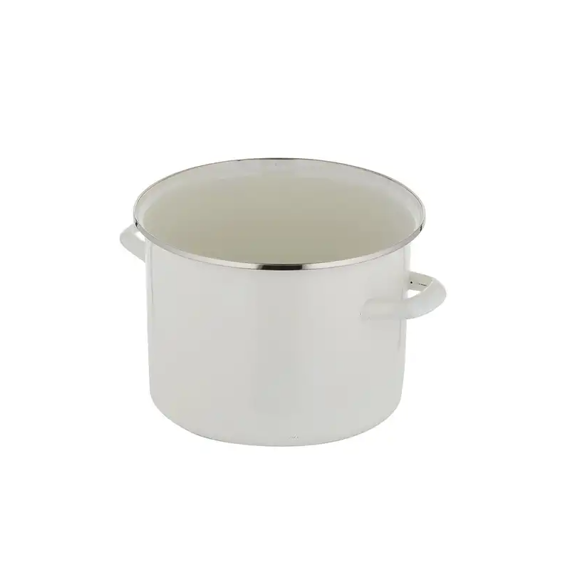 Garnek emaliowany Gładki Kremowy Emalia Pleszew 22 cm 5,2 l