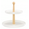 Patera dwupoziomowa Natural 26 cm biała AMBITION