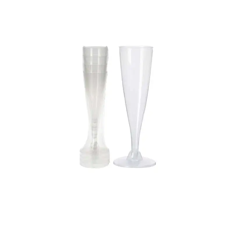 KOMPLET 4 KIELISZKÓW PLASTIKOWYCH DO SZAMPANA 130ML