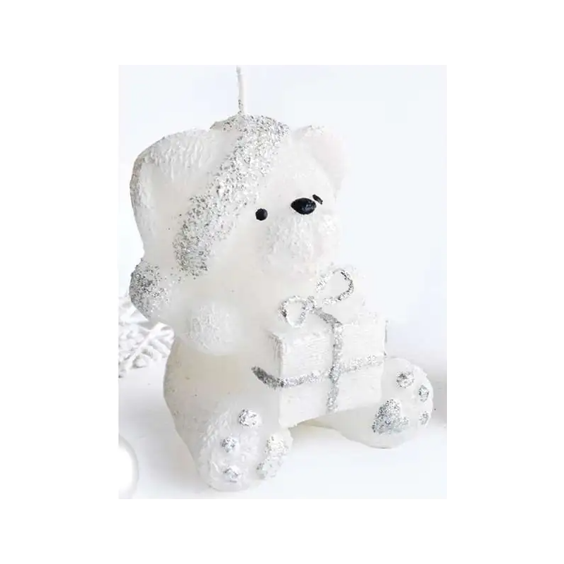 Świeca TEDDY figurka 8x15cm parafinowa biała