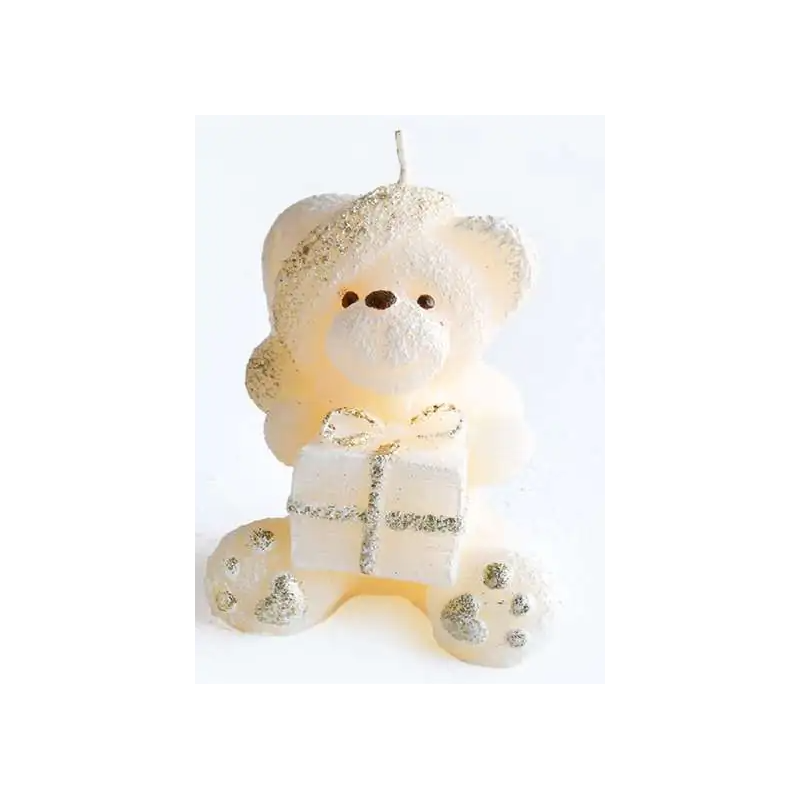 Świeca TEDDY figurka 8x15cm parafinowa kremowa