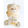 Świeca TEDDY figurka 8x15cm parafinowa kremowa