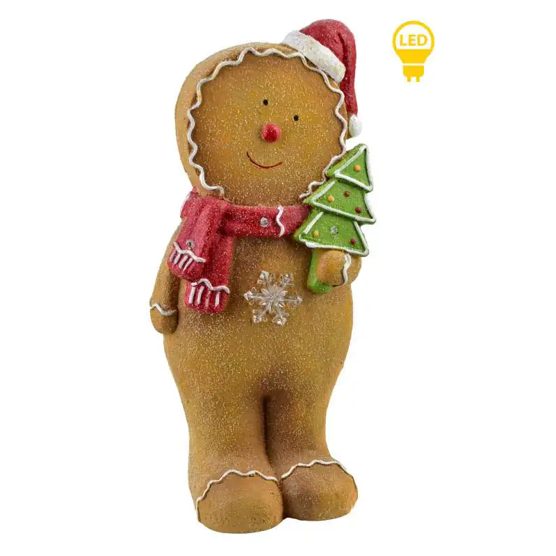 SANTA LILA Figura LED 19,5x13,5x43,5 cmCIASTEK z CHOINKĄ