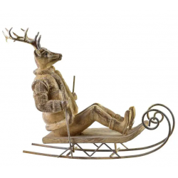 RENIFER NA SANKACH Figurka...