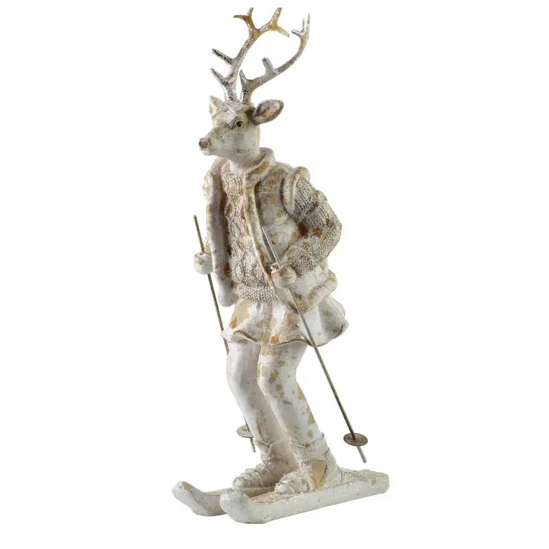 SANTA LILA Figura Łoś na nartach16x11x32,5 cm