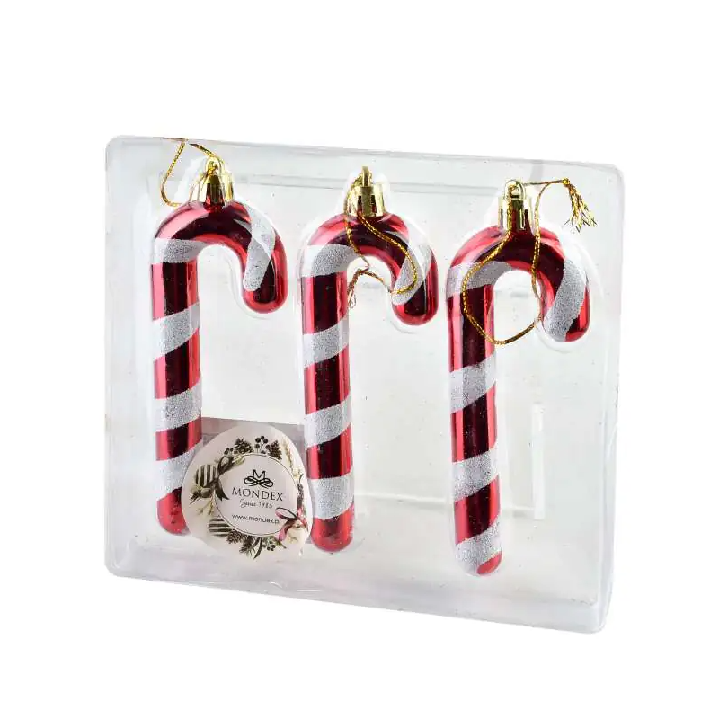 SANTA LILA Komplet 3 bombek 4,5x12,5 cm