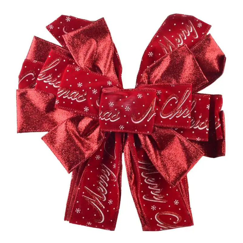 SANTA LILA Kokarda 32x130 cm czerwona Merry Christmas