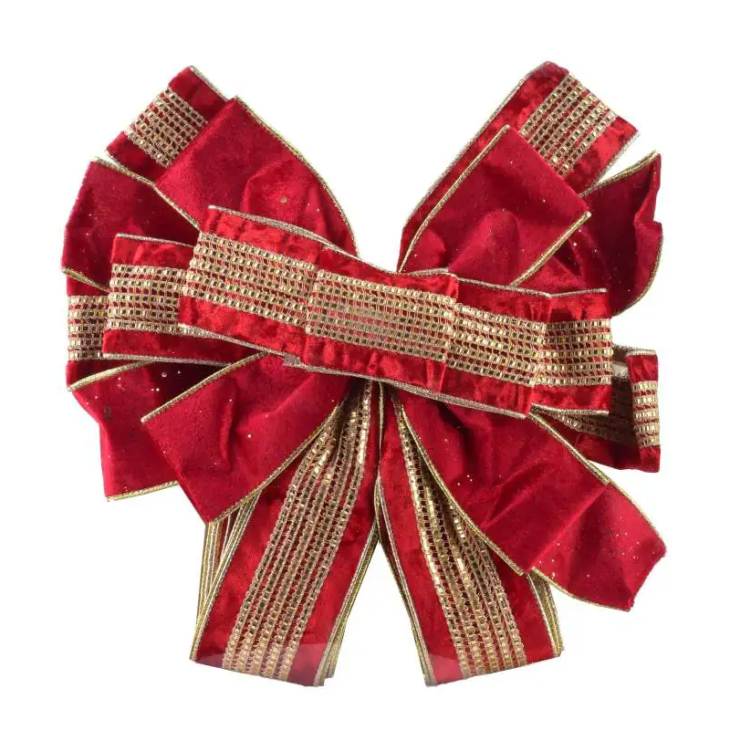 SANTA LILA Kokarda 32x130 cm czerwona ze złotem