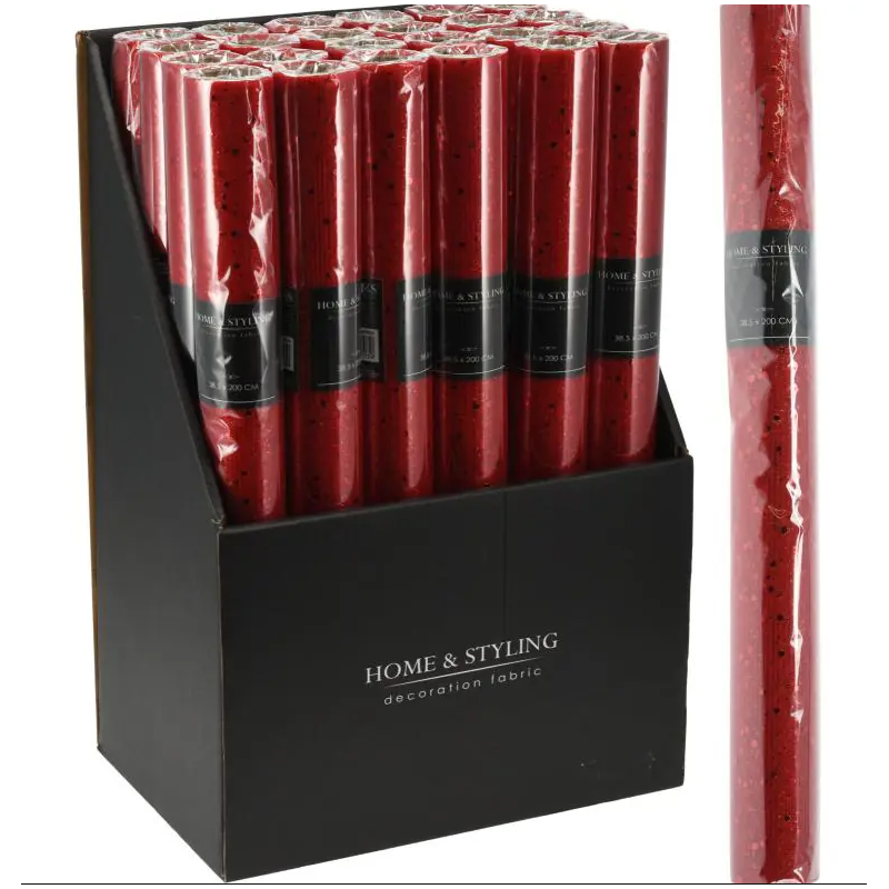 TKANINA ozdobna 38X200cm CZERWONA