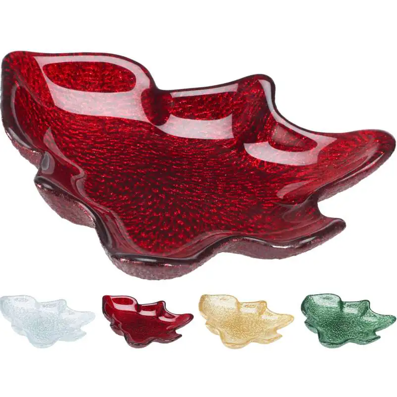 TALERZ SZKLANY W KSZTAŁCIE CHOINKI 4 KOL