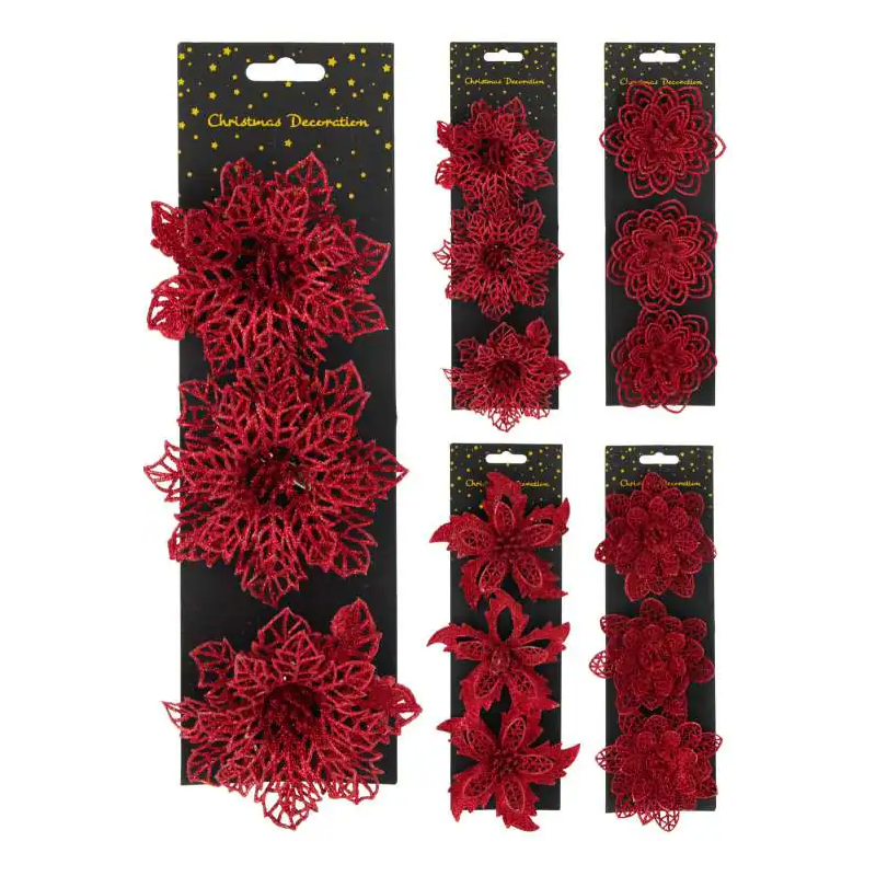 KWIAT NA KLIPIE KOMPLET 3SZTUK BROKATOWE