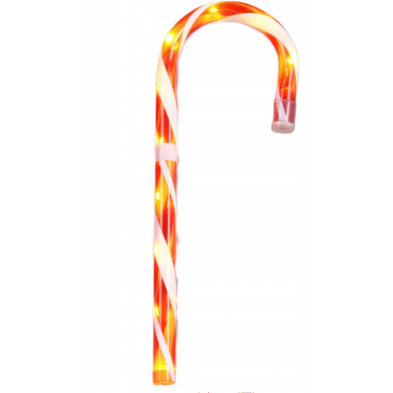 Laska cukrowa LED 45 cm czerwono-biała