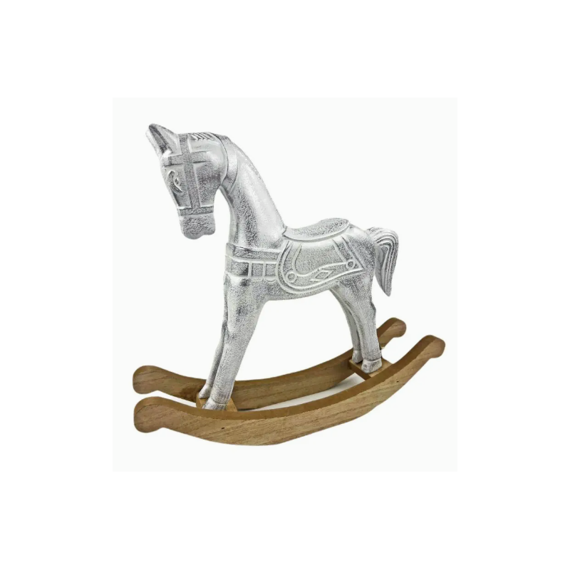 Koń z MDF 38x8x33,5cm na biegunach biały