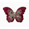 Motyl z tworzywa z klipsem bordowy14x14x2cm