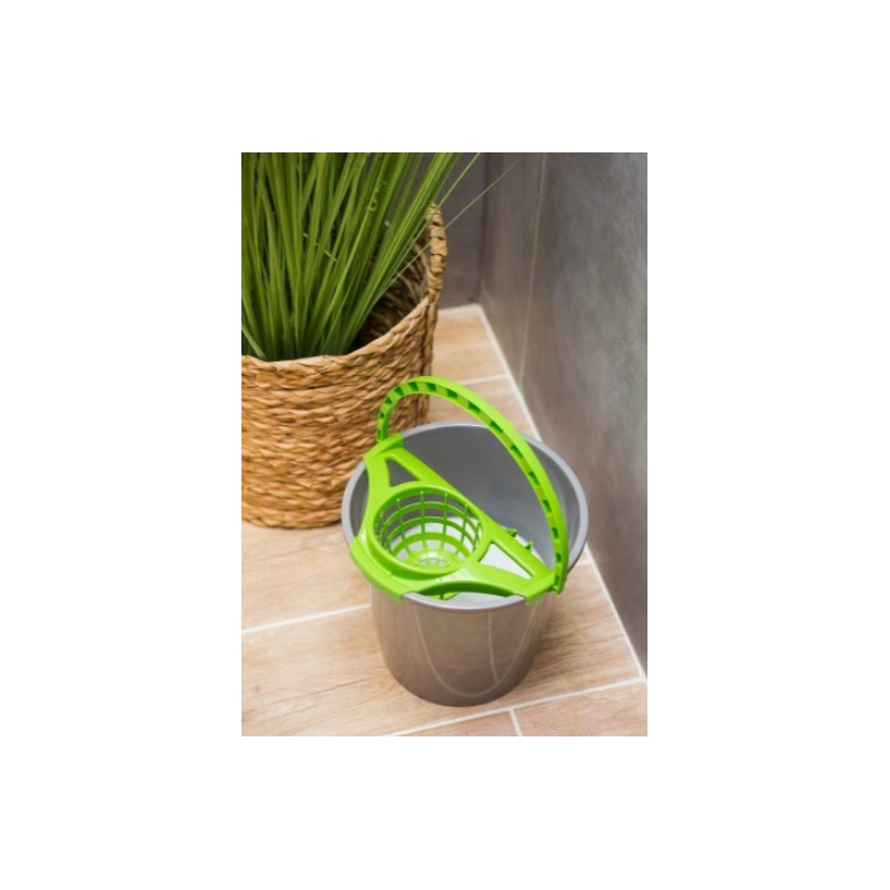 Wiadro z wyciskaczem 10L szare