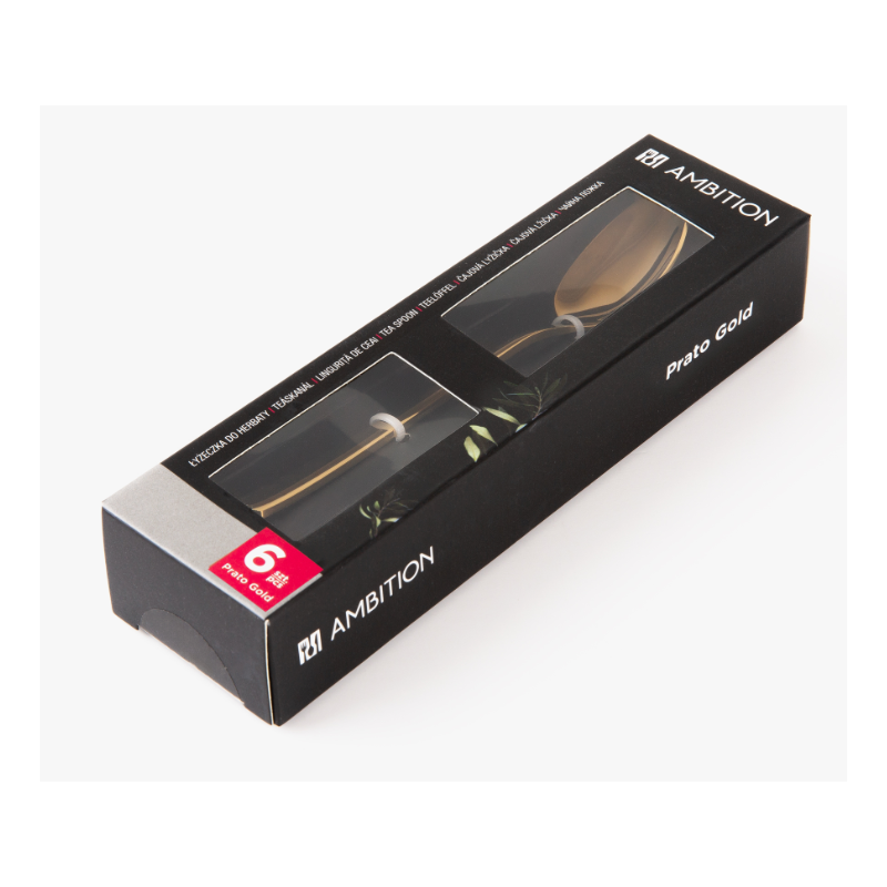 Komplet łyżeczek do herbaty 6 sztuk Prato złoty AMBITION