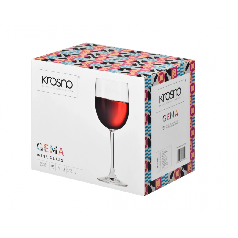 Kieliszki do wina czerwonego GEMA 340ml Krosno