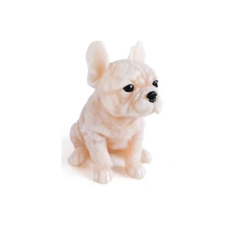 Świeca Figurka ANIMALS PIES BULDOG 11,5x15cm kremowa parafinowa