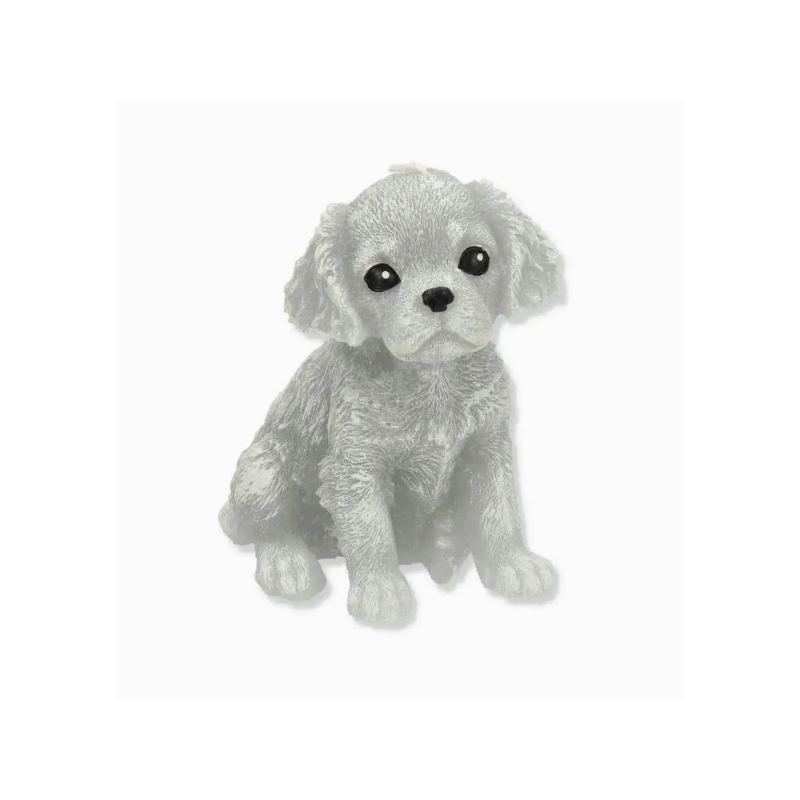 Świeca Figurka ANIMALS PIES SPANIEL 11x14cm szara parafinowa