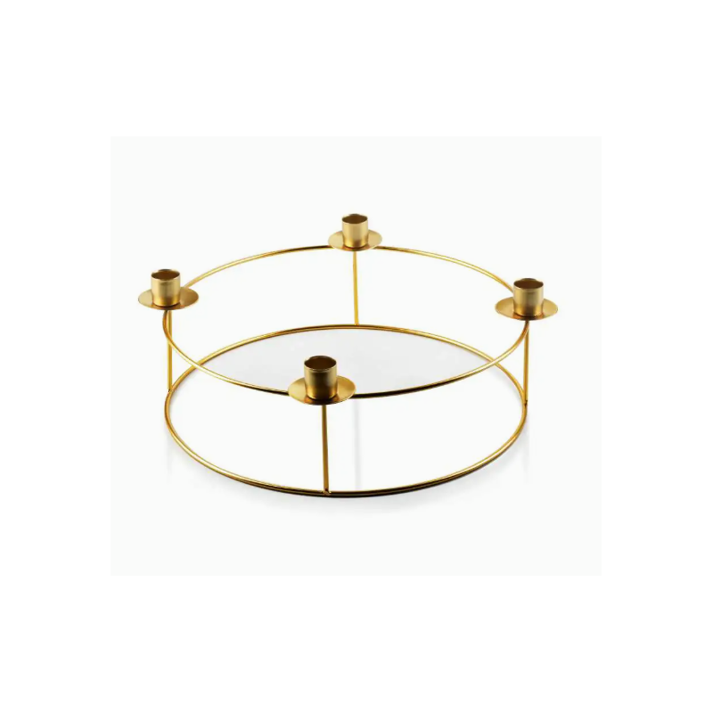 EDRIC GOLD Świecznik na STROIK ADWENTOWY 30x30x11,5 cm