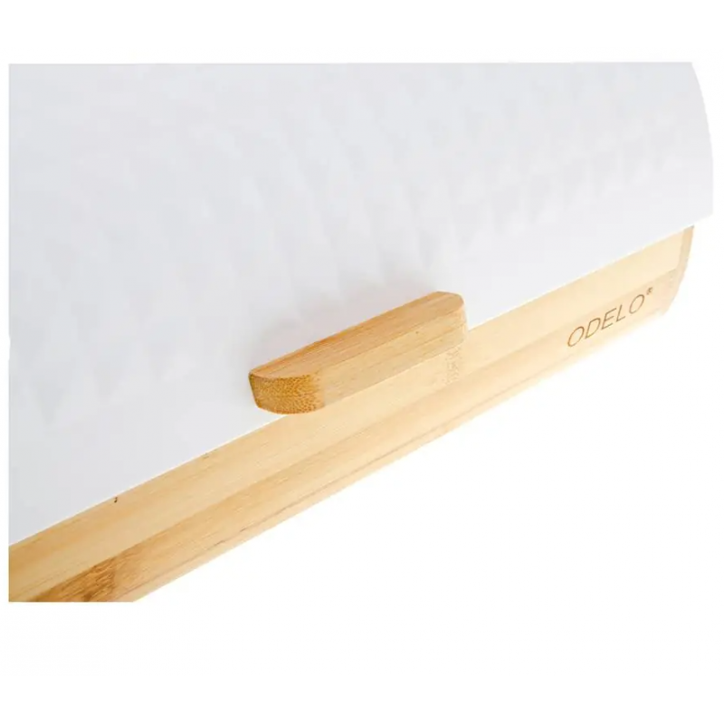 Chlebak bambusowy ODELO DEVIN biały 36x25x16,8