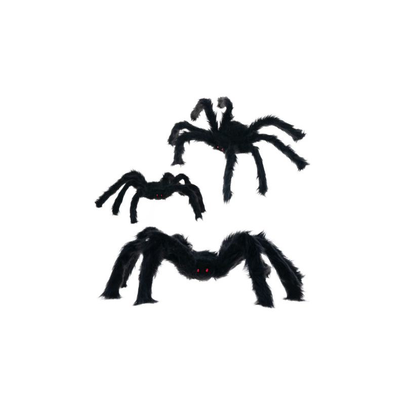 Sztuczny pająk, włochaty, czarny, dekoracja Halloween, straszna tarantula, 40cm