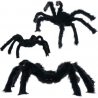 Sztuczny pająk, włochaty, czarny, dekoracja Halloween, straszna tarantula, 40cm