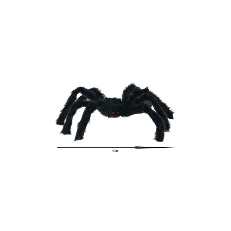 Sztuczny pająk, włochaty, czarny, dekoracja Halloween, straszna tarantula, 40cm