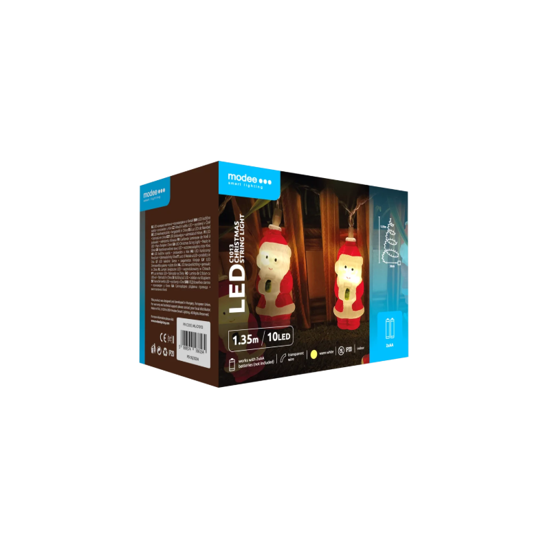 Lampki mikołaj BAT modee 1,35m WARM 10LED ML-C1013