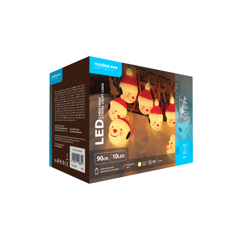 Lampki bałwanki BAT modee 0,9m WARM 10LED ML-C3026